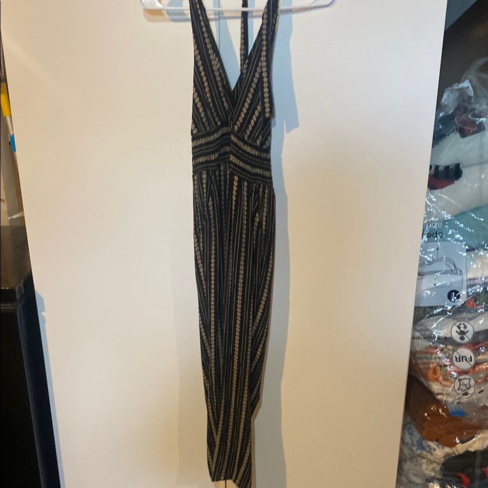 Black and Gold Striped Jumpsuit